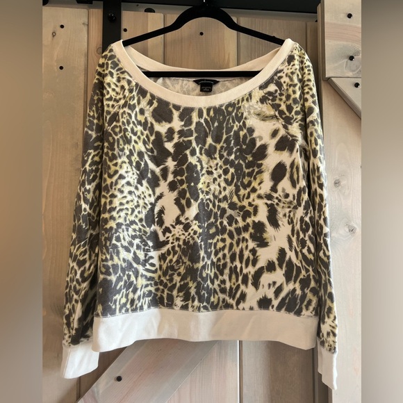 Moda International Leopard Boat Neck Sweatshirt - Picture 1 of 4